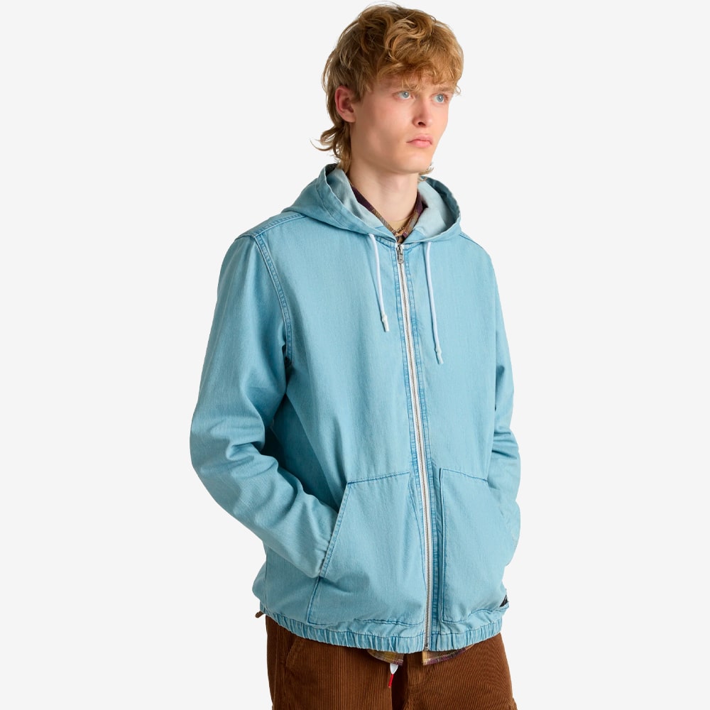 Ashford Denim Full-Zip Hoodie, Stone Wash