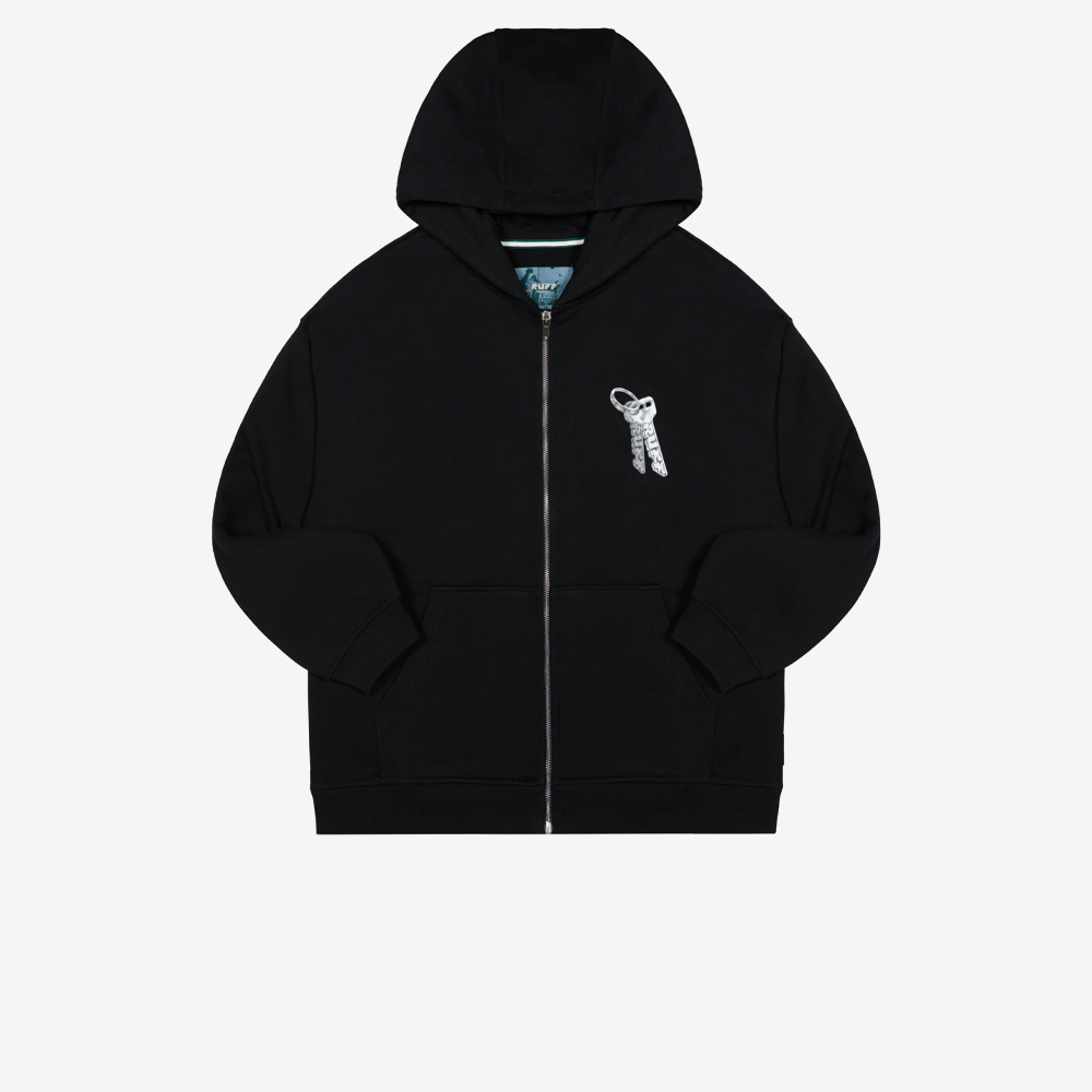 Master-Key Full-Zip Hoodie, Black#112053