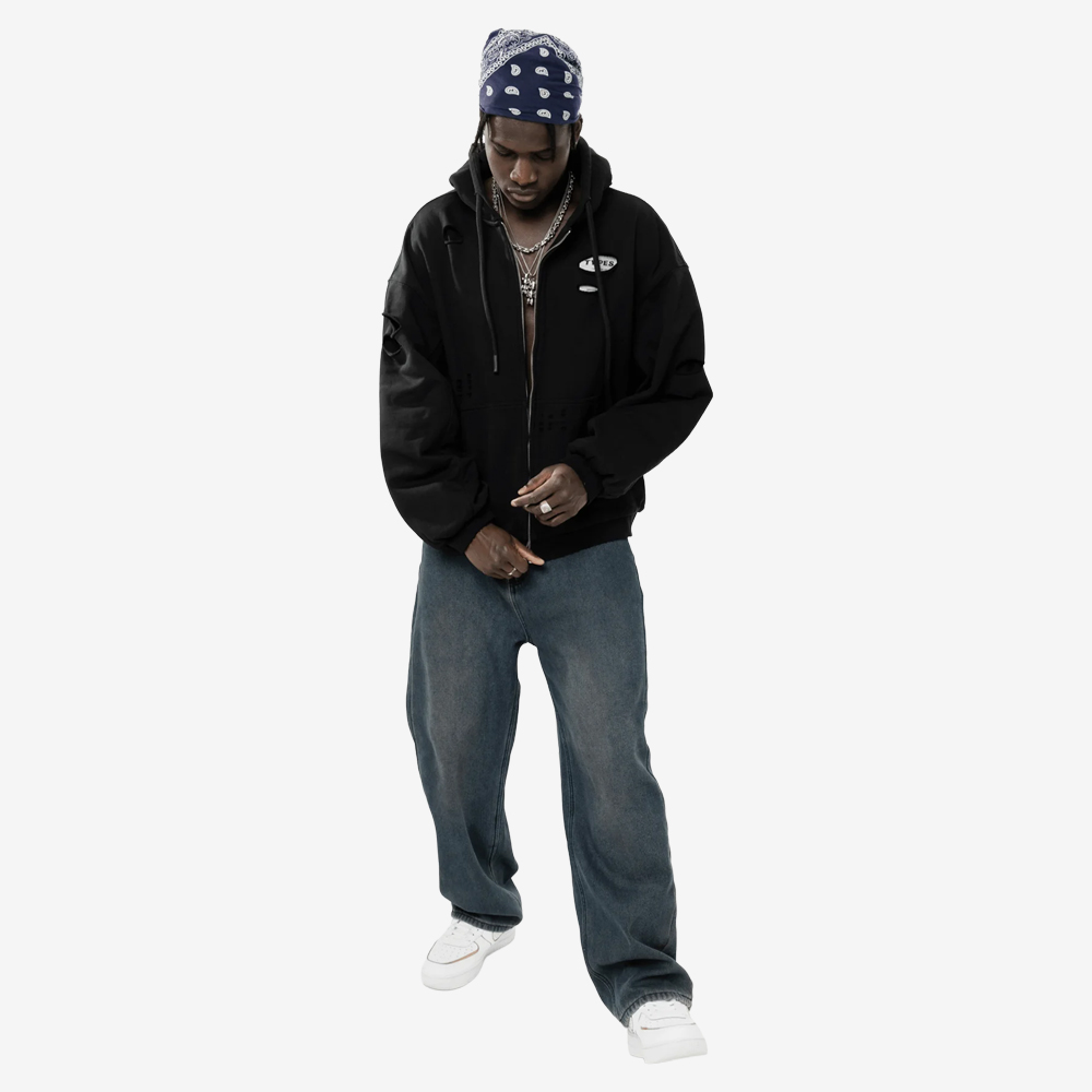 "Armor" Full-Zip Hoodie, Black#112723