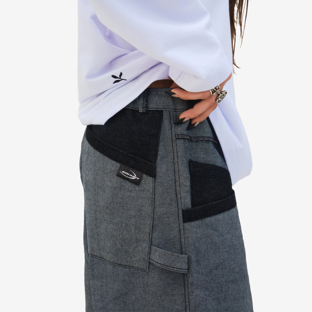 Kioto Denim Shorts, Black/Grey#107212