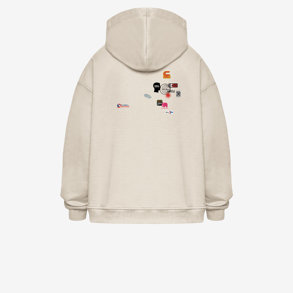 Logo Mess Hoodie, Beige