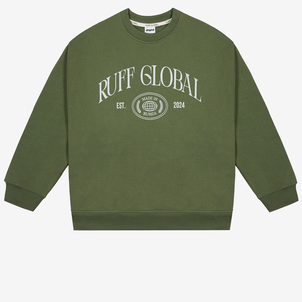 Oversized Sweatshirt, Khaki#109553
