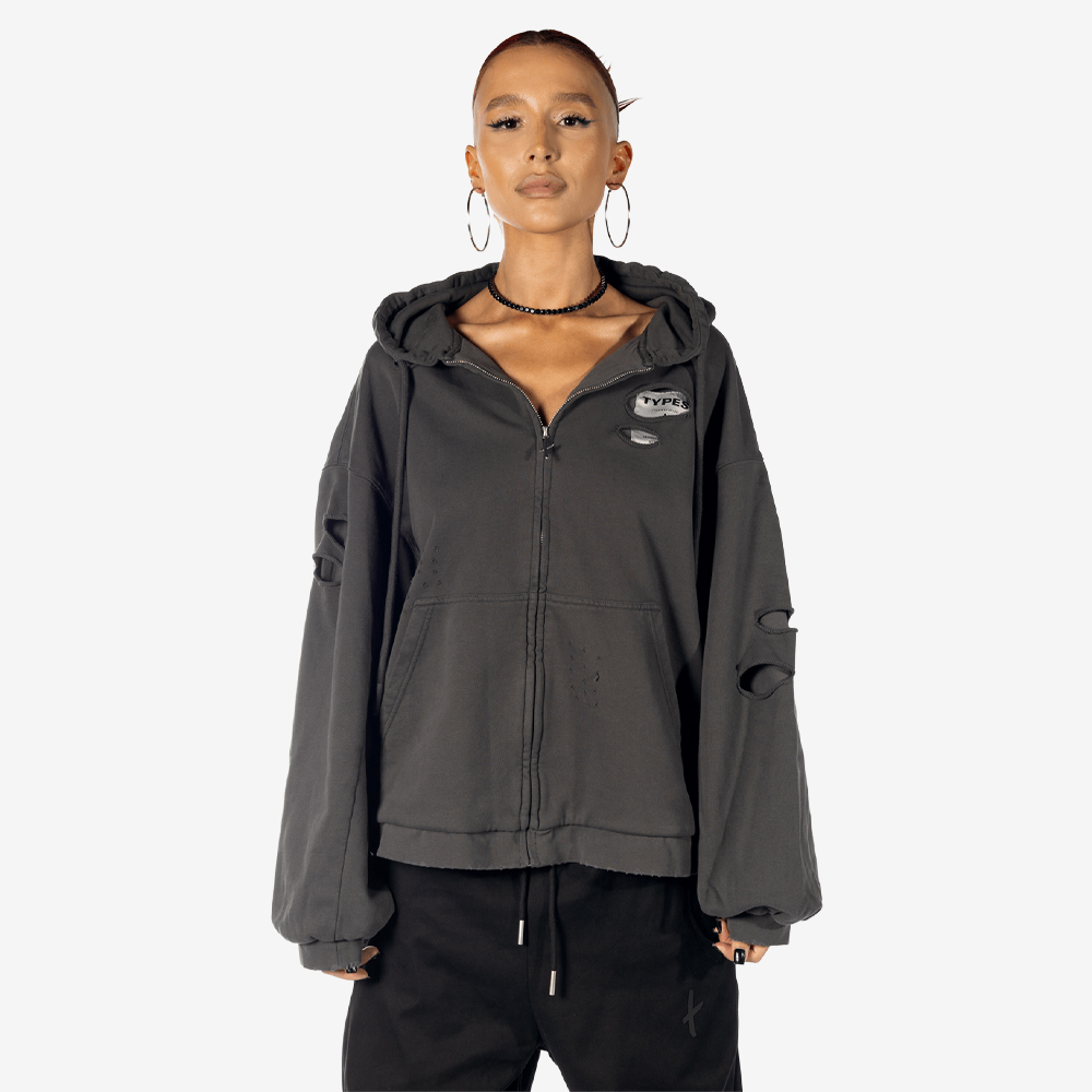 "Armor" Full-Zip Hoodie, Gray#112732