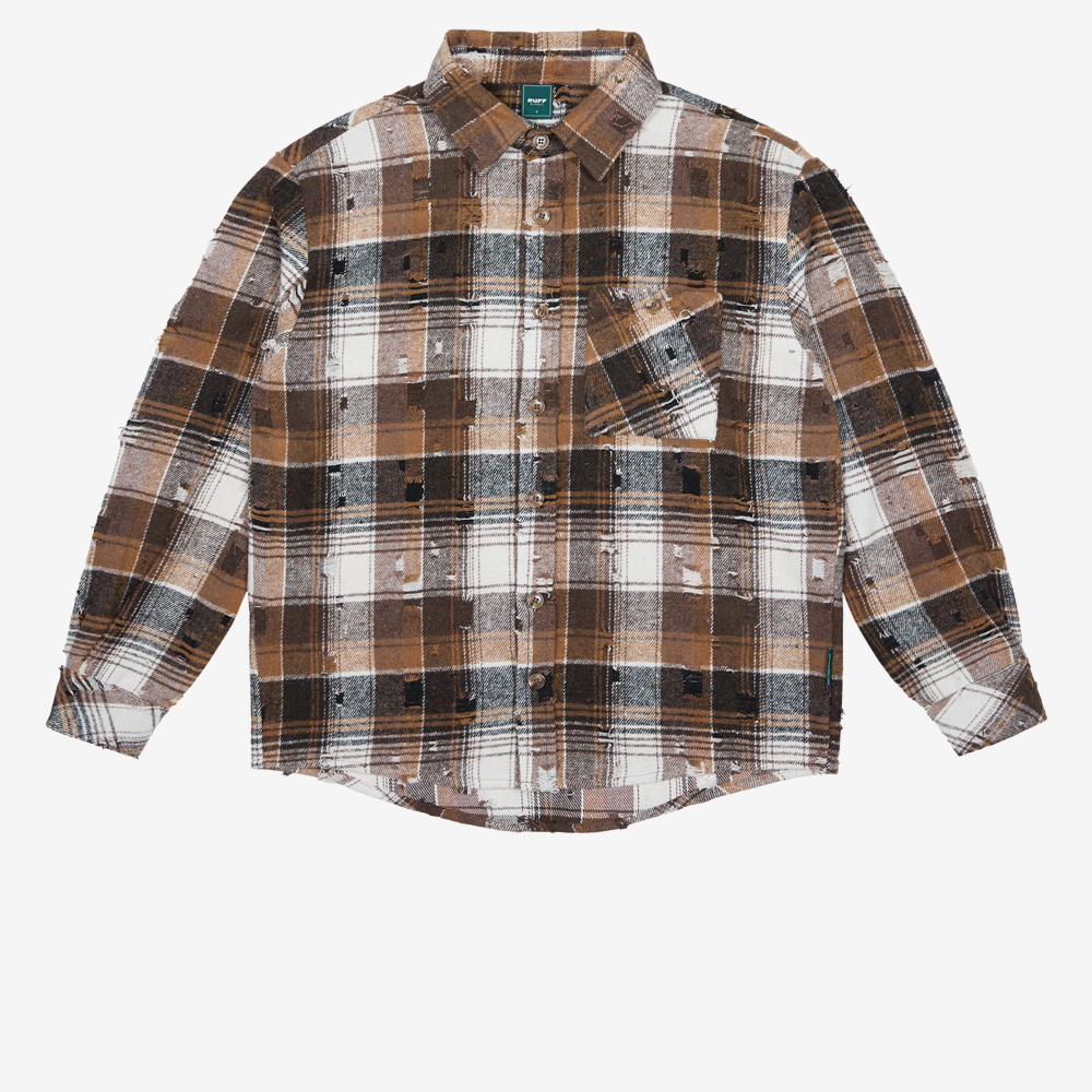 Flannel Shirt, Brown#112081