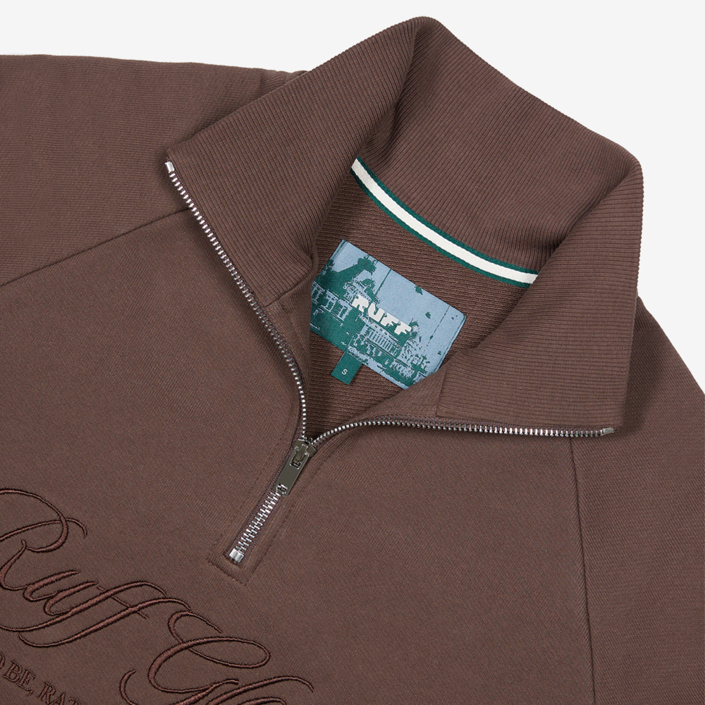 Half-Zip Sweatshirt, Coffee#112101