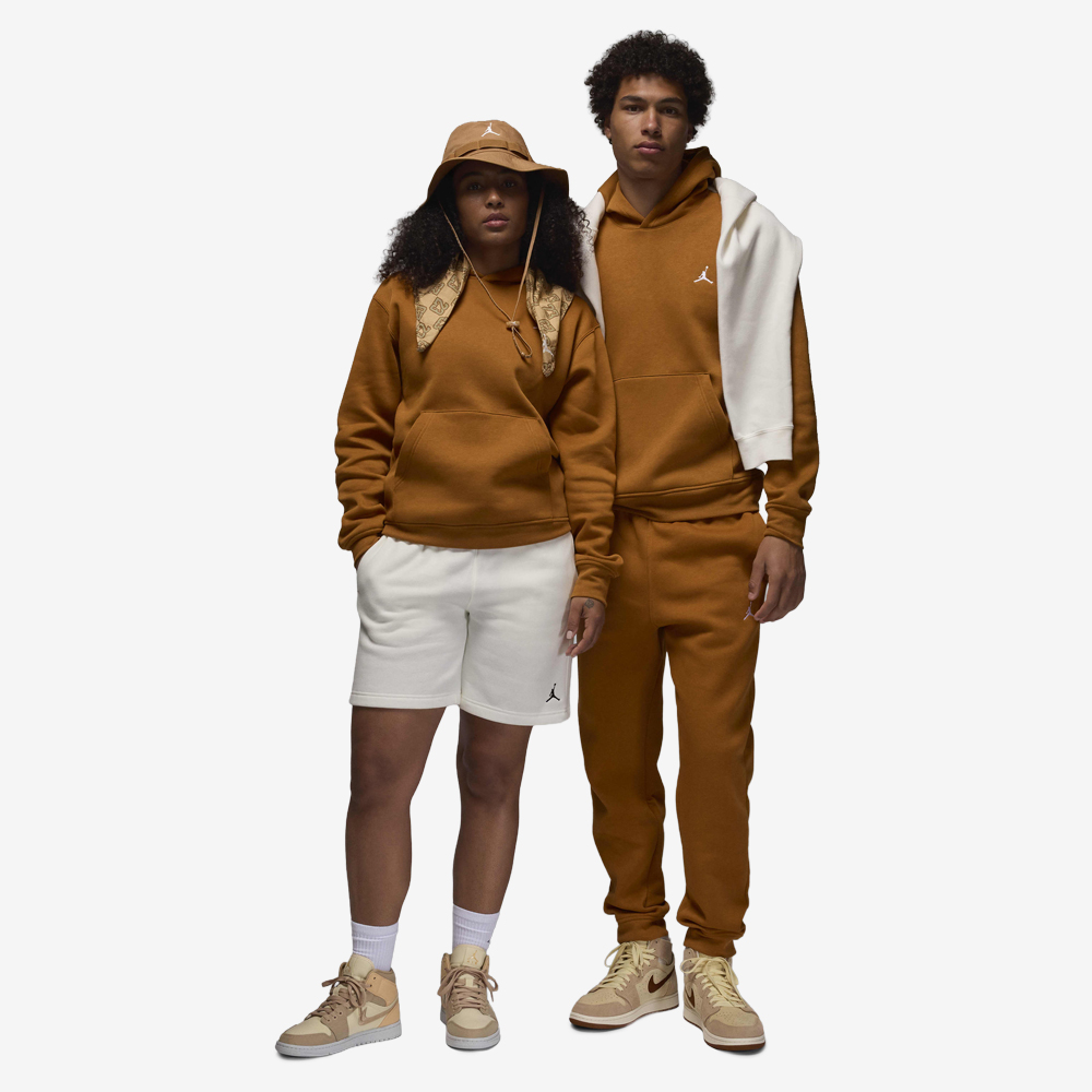 Brooklyn Fleece Pullover Hoodie, Desert Bronze/White#114481