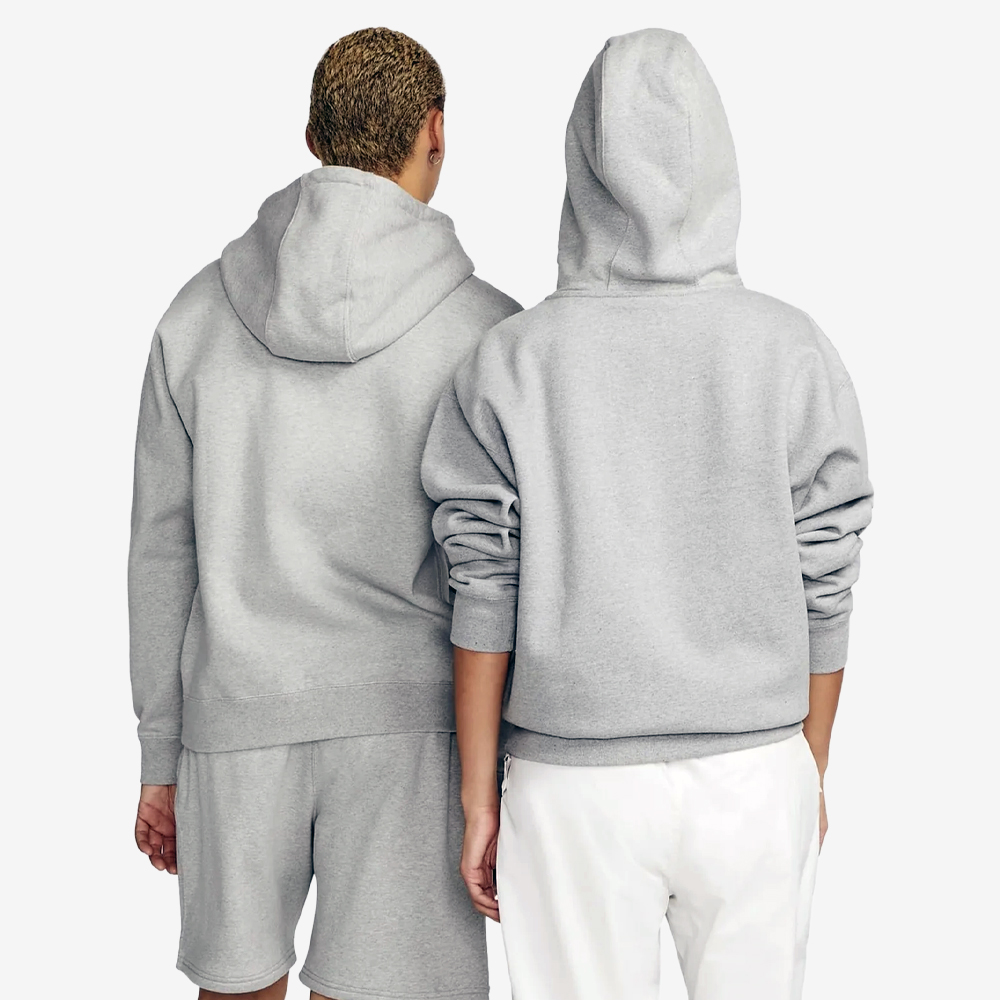 NRG Solo Swoosh Fleece Hoodie, Dk Grey Heather/White#114465