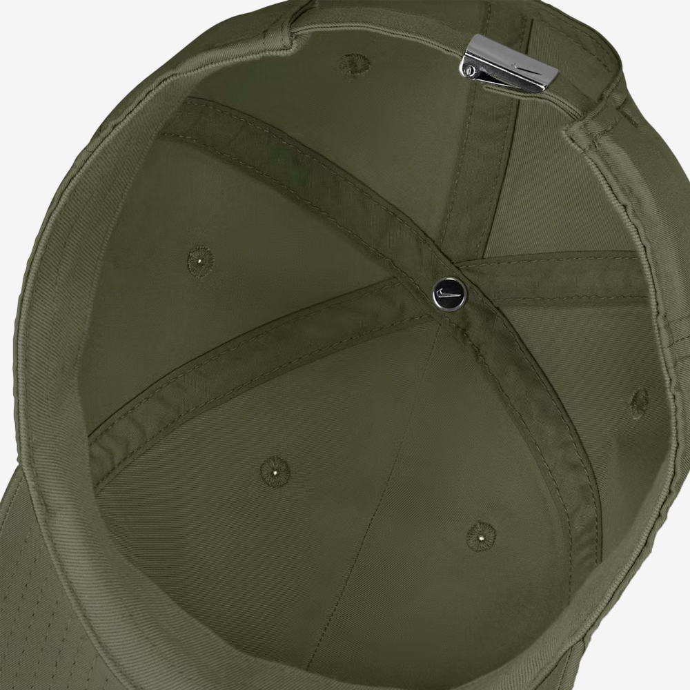 Club Unstructured Dri-FIT Metal Swoosh Cap, Medium Olive#111747