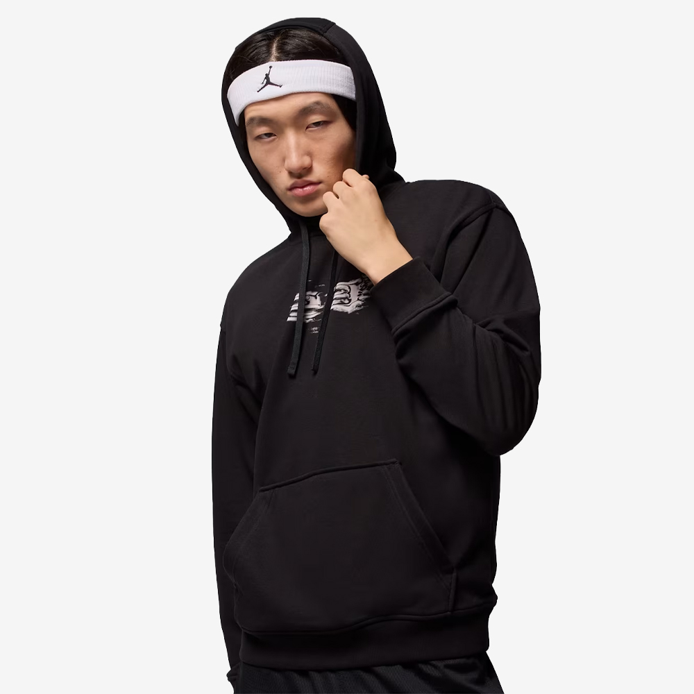 Sport Crossover Dri-FIT Graphic Pullover Hoodie, Black/White
