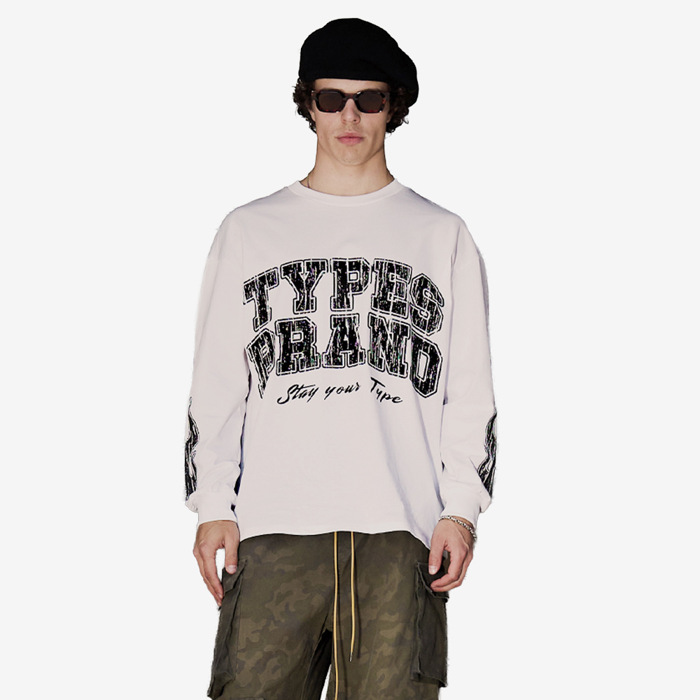 "Flame" Longsleeve, White#114590
