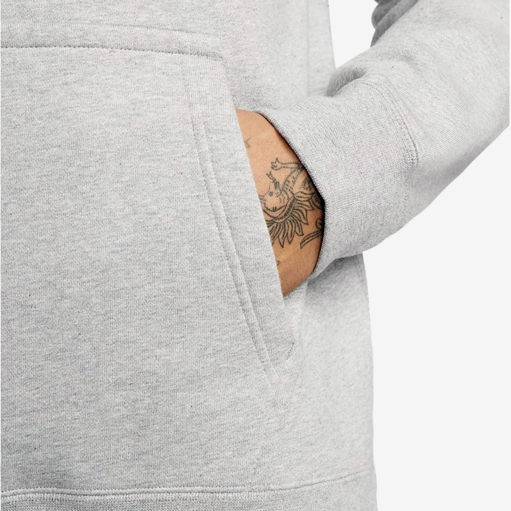 NRG Solo Swoosh Fleece Hoodie, Dk Grey Heather/White#114466