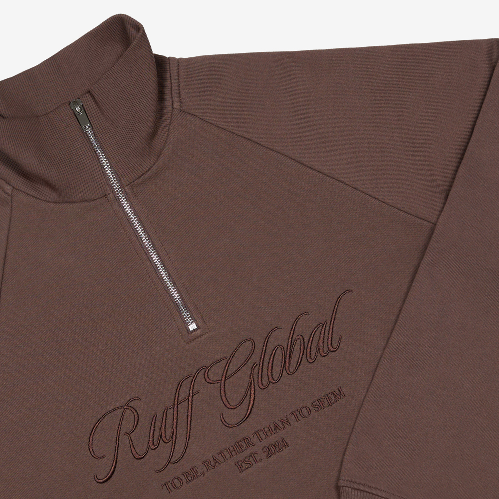 Half-Zip Sweatshirt, Coffee#112099