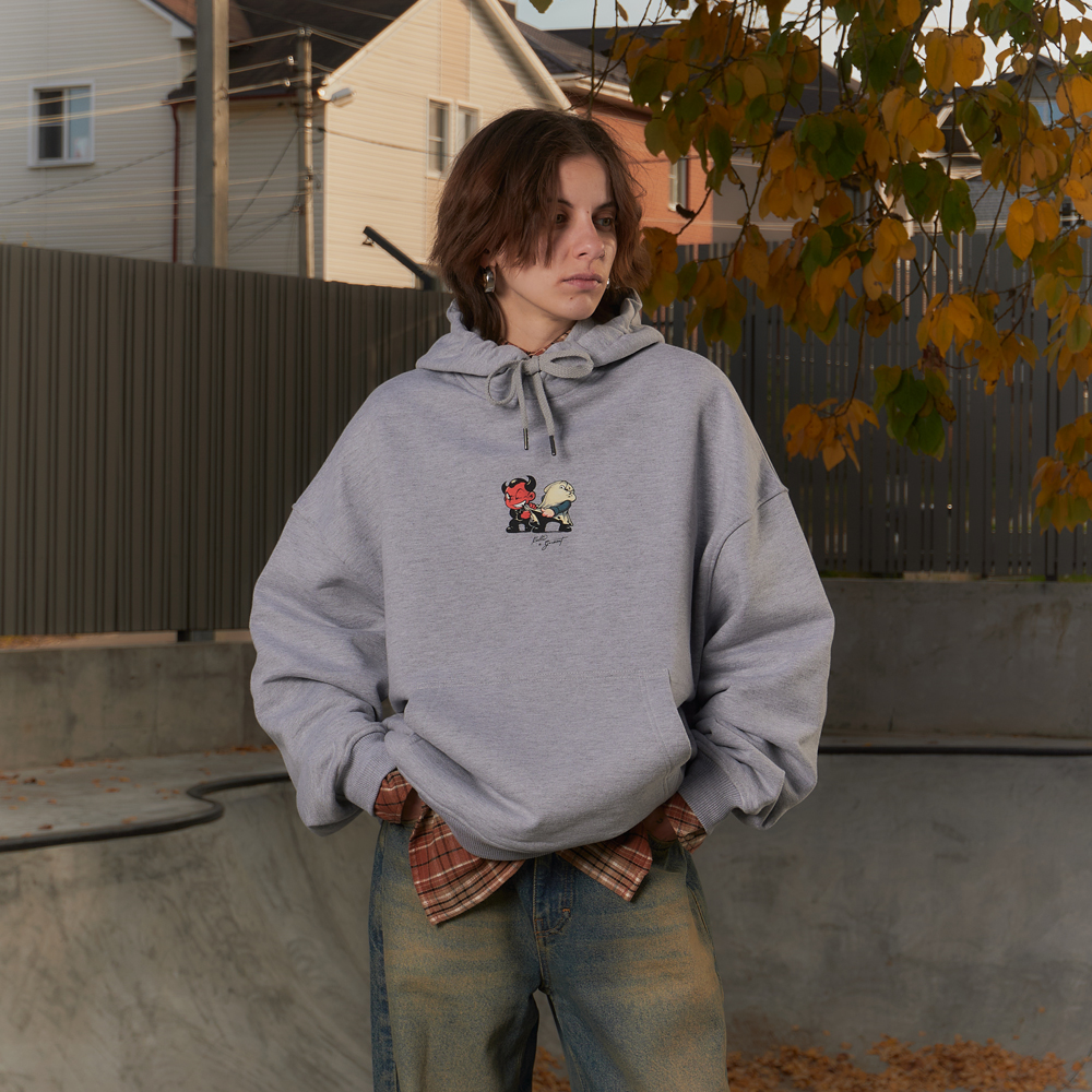 Spooky Episode 3 Hoodie, Grey Melange#114957