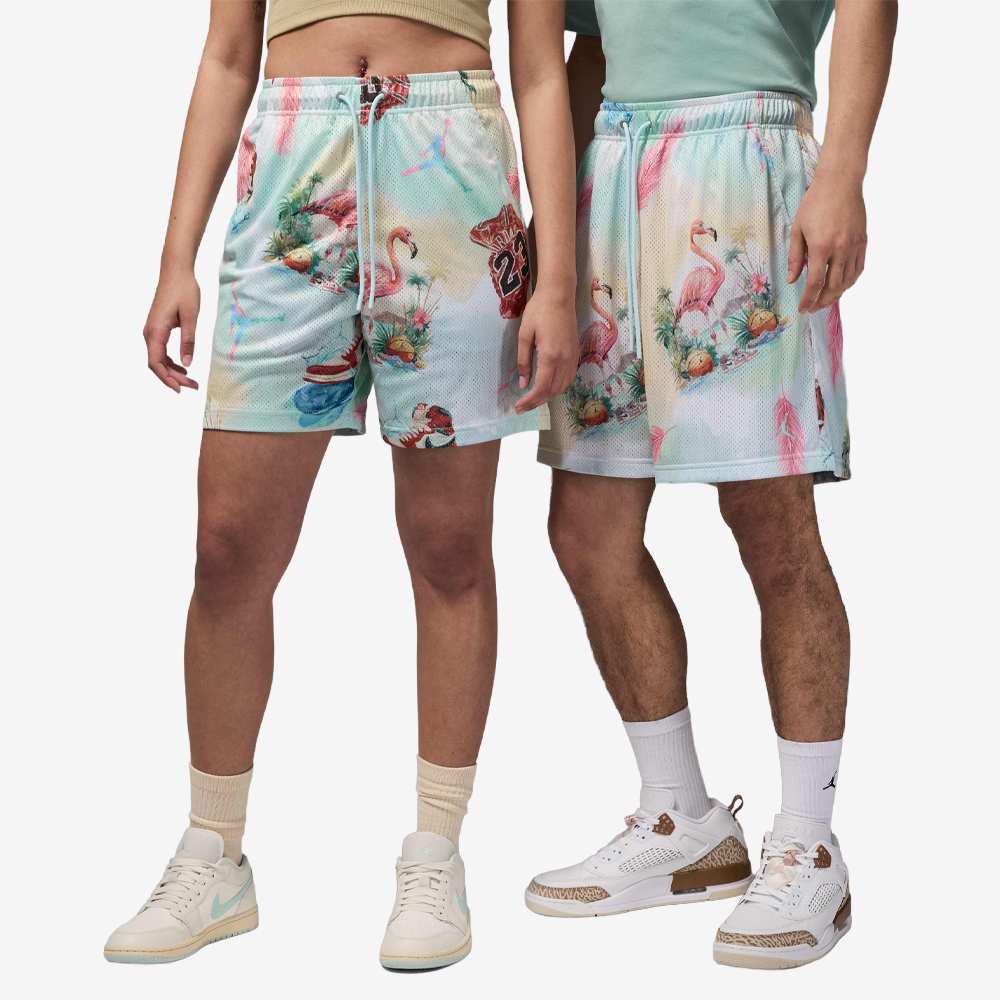 Essentials Printed Mesh Shorts, Sail/Glacier Blue#113456