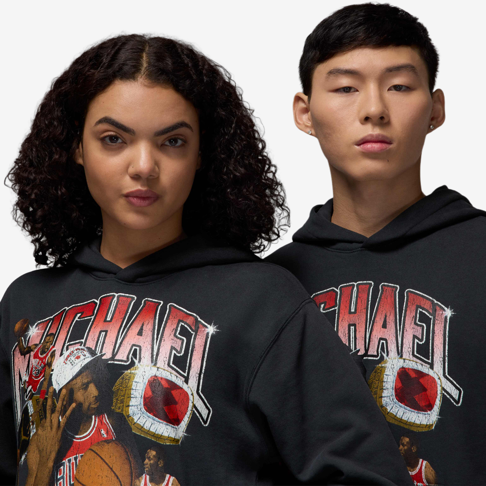 Flight Fleece Graphic Pullover Hoodie, Off-Noir#113445