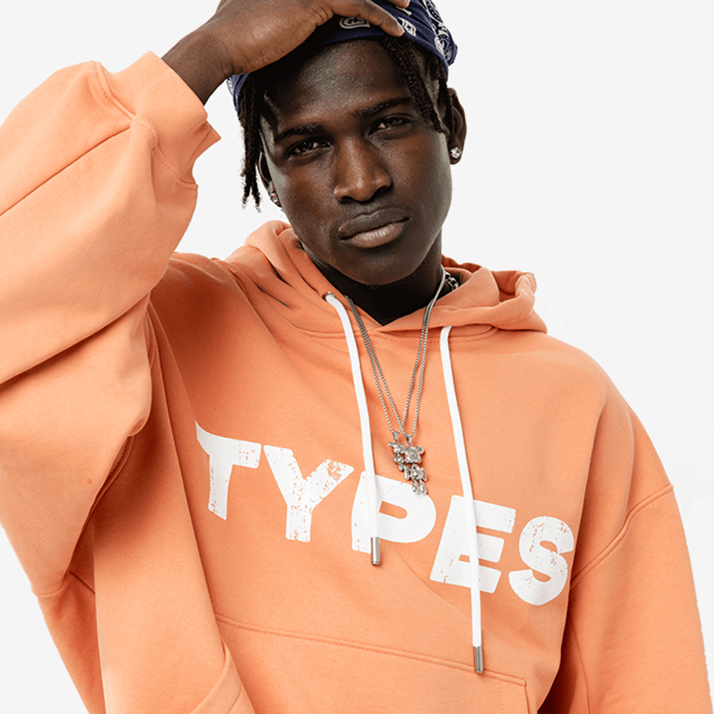 "Vintage Logo" Hoodie, Orange#112695