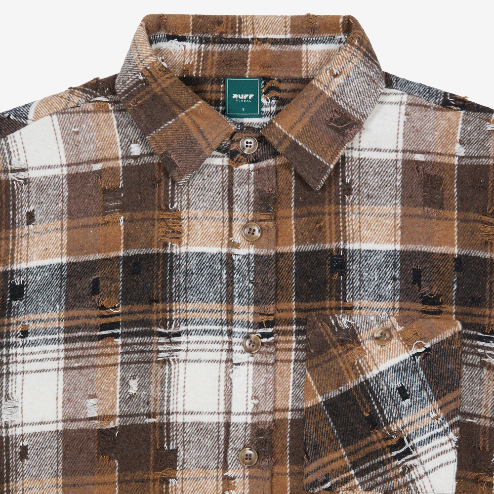 Flannel Shirt, Brown#112083