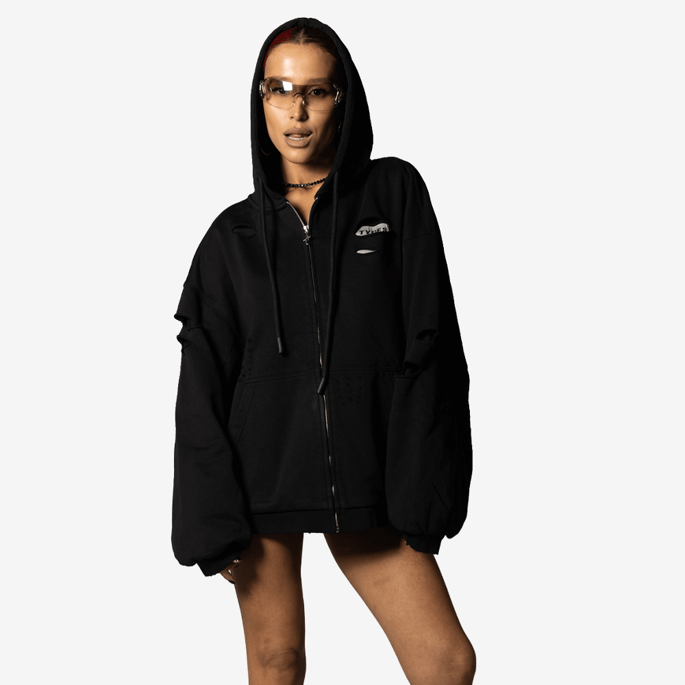 "Armor" Full-Zip Hoodie, Black#112724