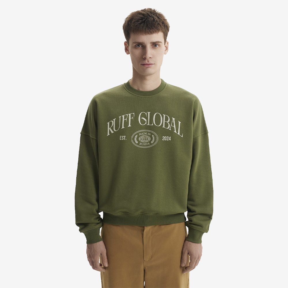 Oversized Sweatshirt, Khaki#109549
