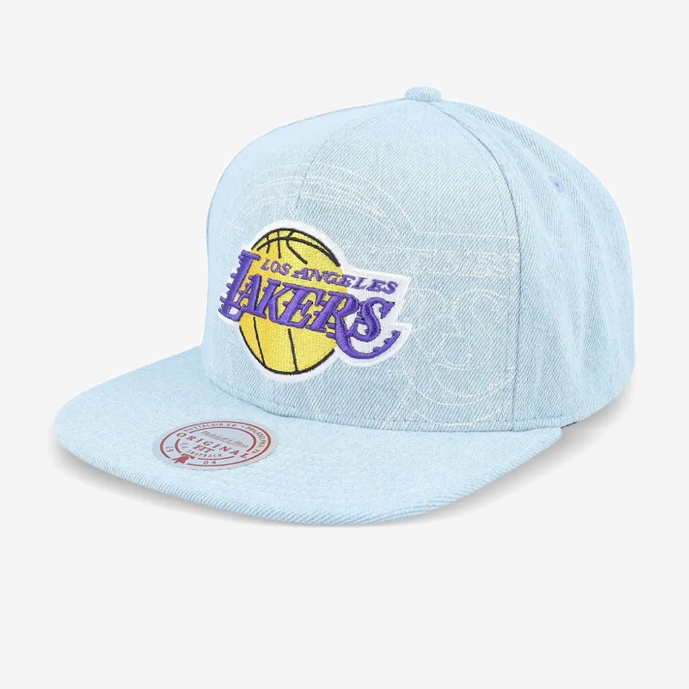 Los Angeles Lakers NBA Denim Stitcher Snapback, Light Blue#113690