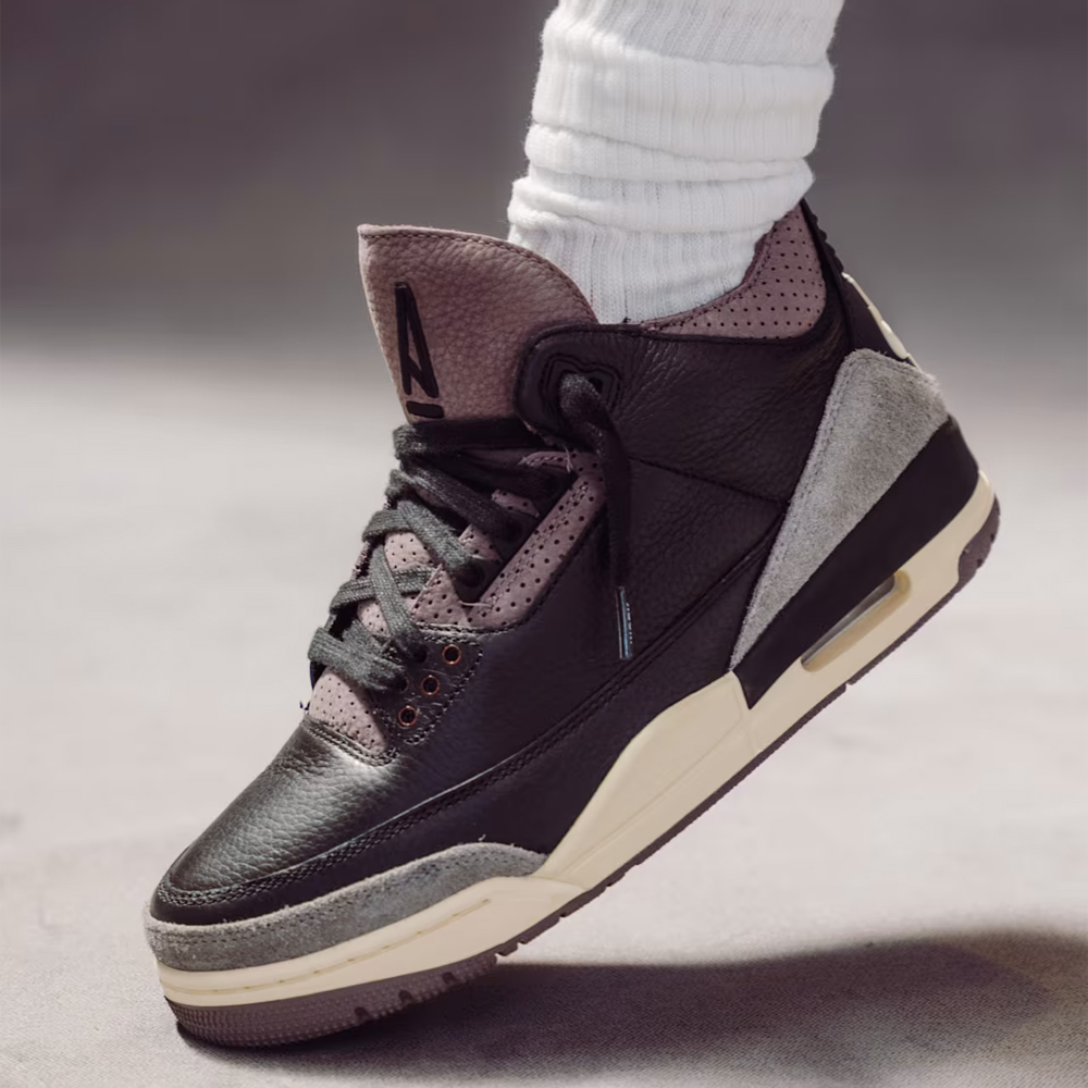 A Ma Maniére x Wmns AJ 3 Retro OG SP, Black and Flat Pewter#114703