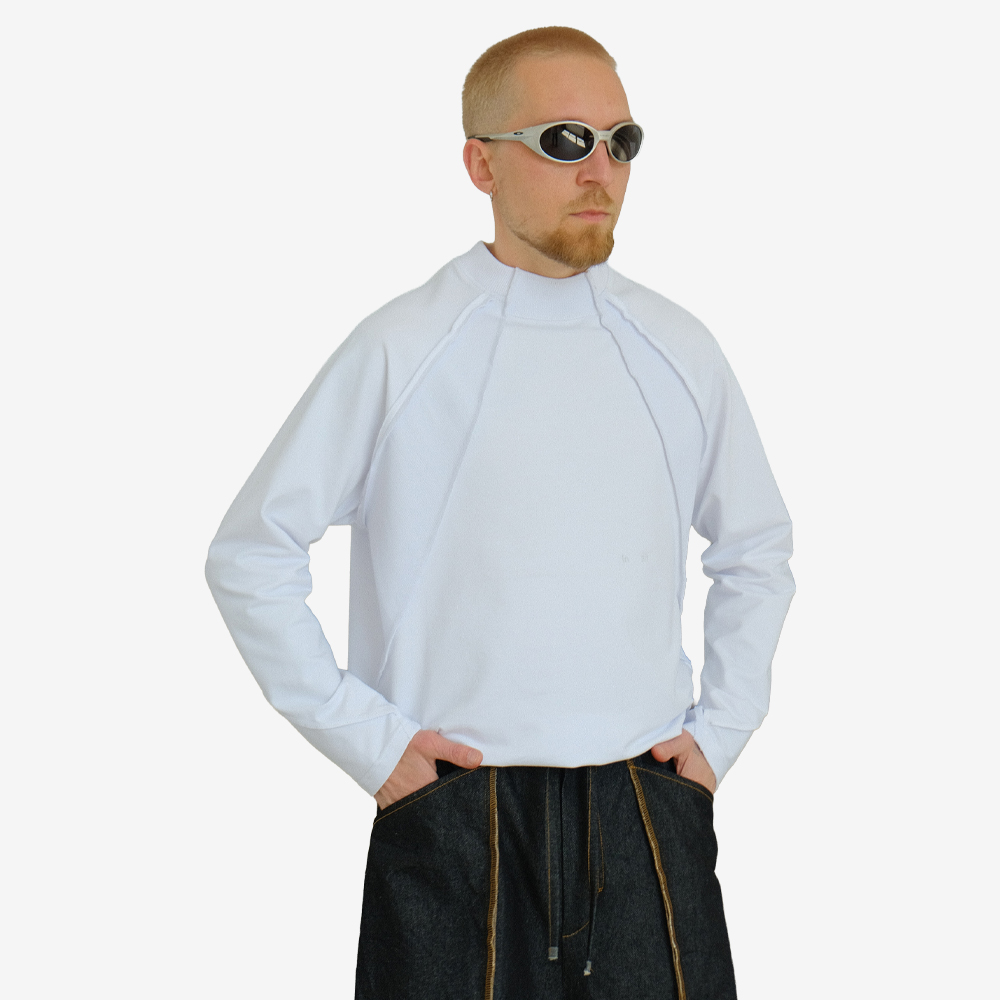 Capsule "in   air" Cotton Longsleeve With Pockets, White#112797