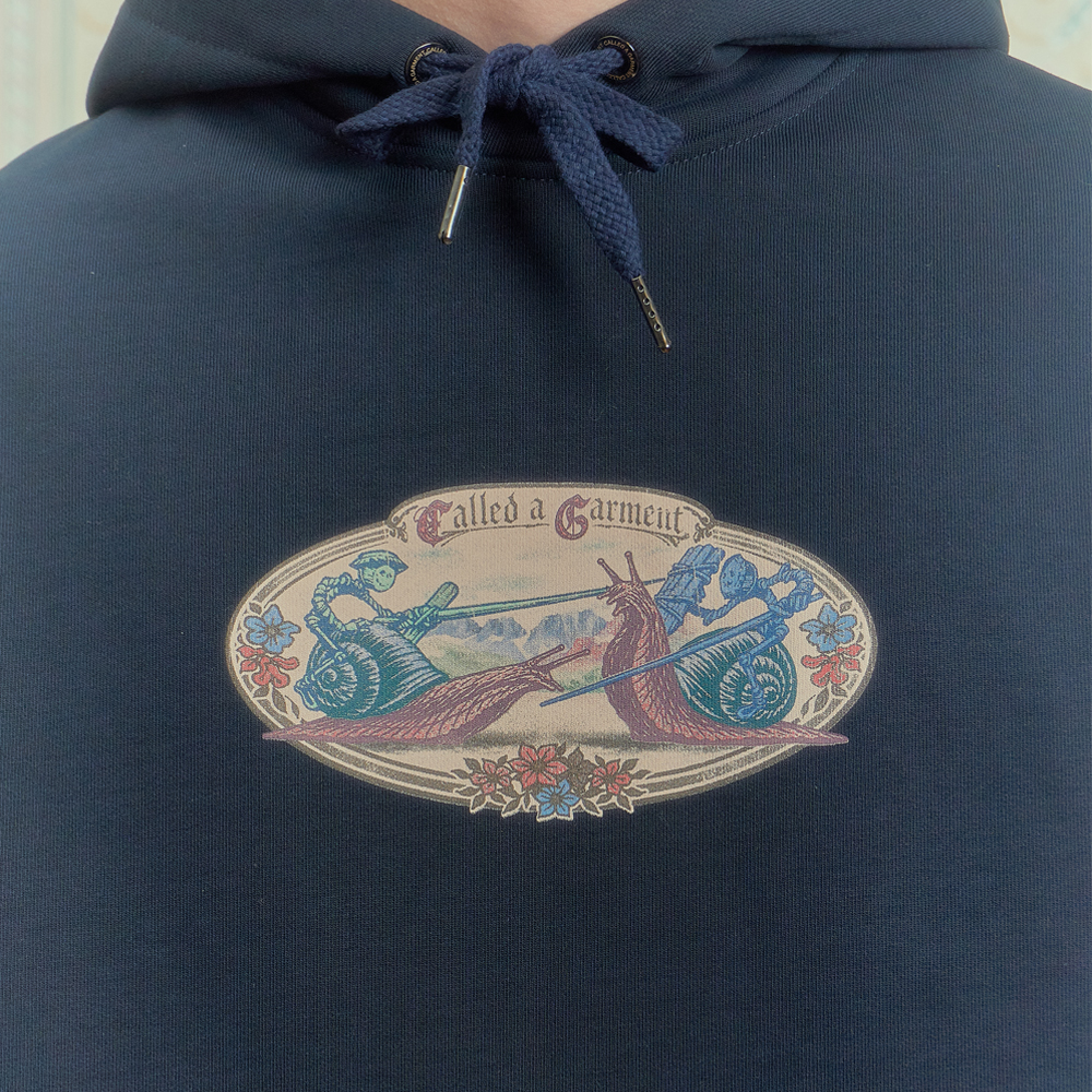 Snail Clash Hoodie, Navy#114970