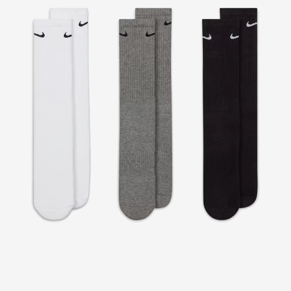 Everyday Cushioned Crew 3Pr, Black/White/Gray