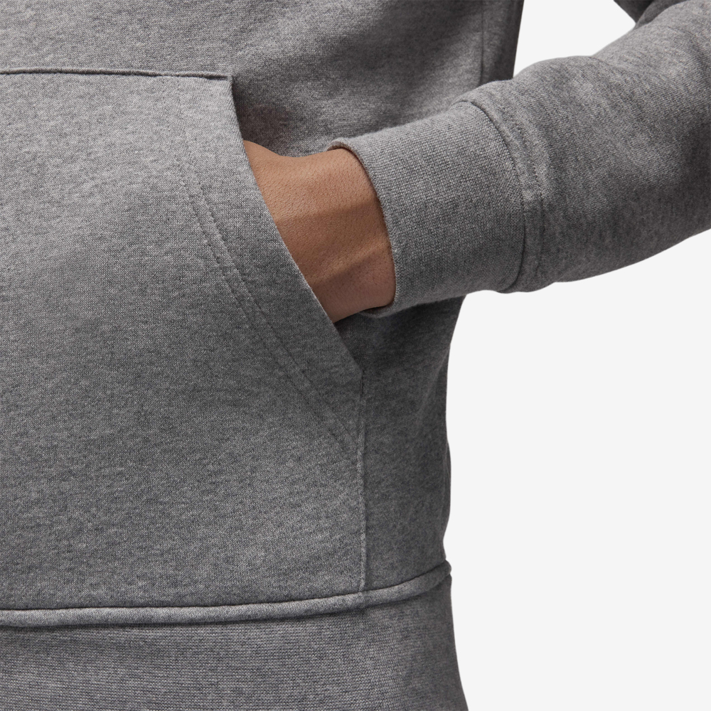 Brooklyn Fleece Pullover Hoodie, Carbon Heather/White#114486