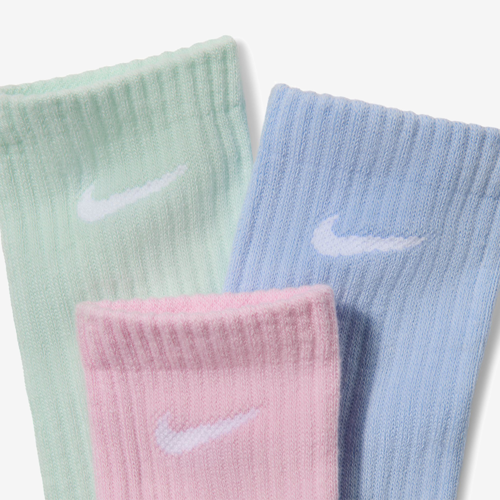 Everyday Cushioned Crew 3Pr, Pink/Blue/Green