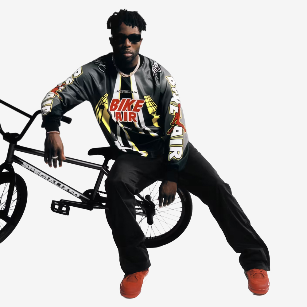 Air Jordan x Nigel Sylvester "Brick by Brick" Bike Jersey, Iron Grey#112317