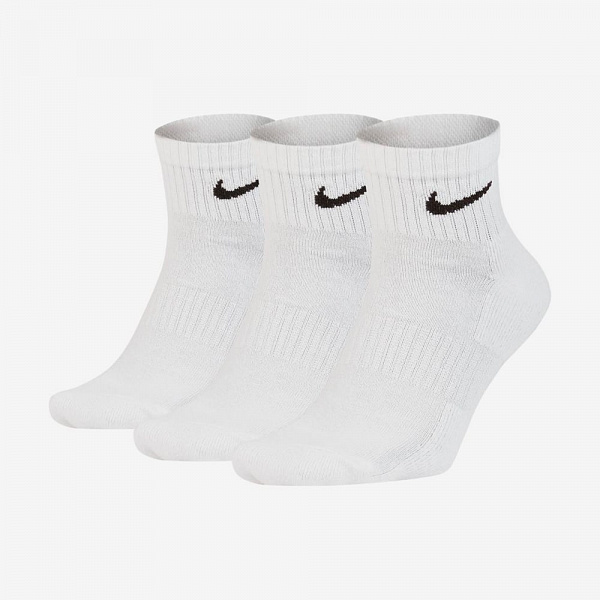 Everyday Cushioned Ankle Socks, White/Black