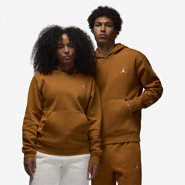 Brooklyn Fleece Pullover Hoodie, Desert Bronze/White